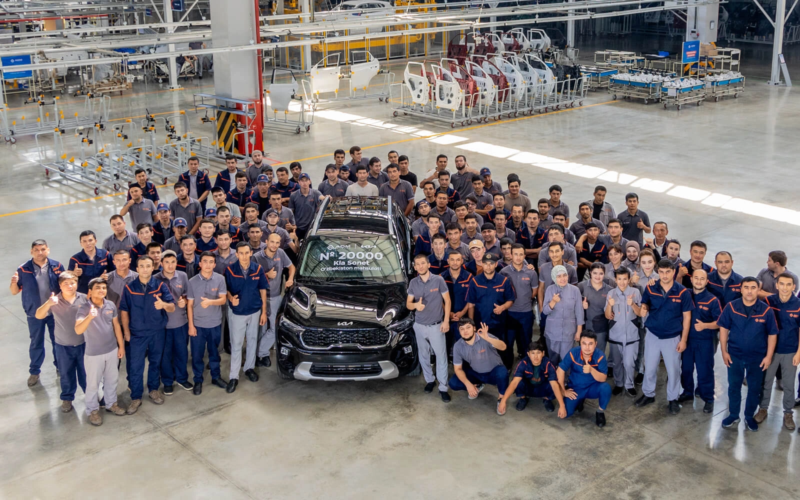 ADM Jizzakh zavodida Kia Sonet'ning 20000-chi avtomobili yigi'ldi